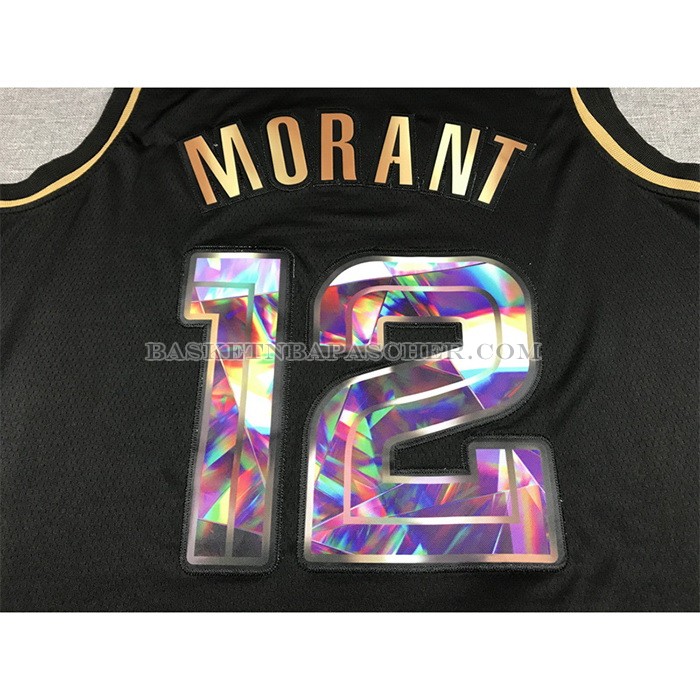Maillot Golden Edition Memphis Grizzlies Ja Morant NO 12 2021-22 Noir
